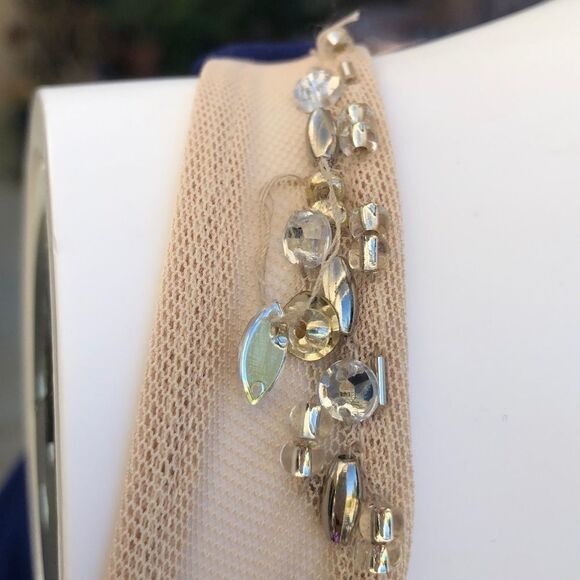 Sequin Hearts Beaded Ruffle Back Scuba Gown Sz 1 - Picture 6 of 8